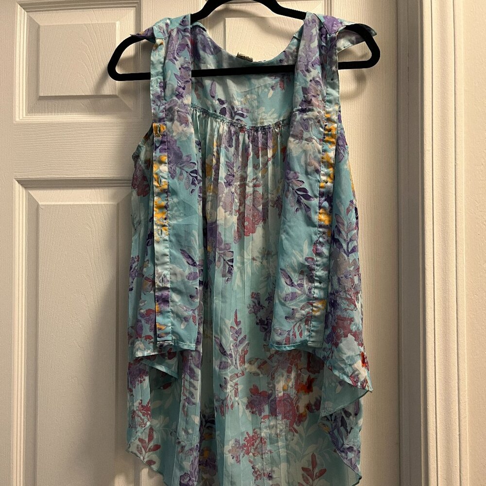 Eyelash couture 96457 blue tank top button down